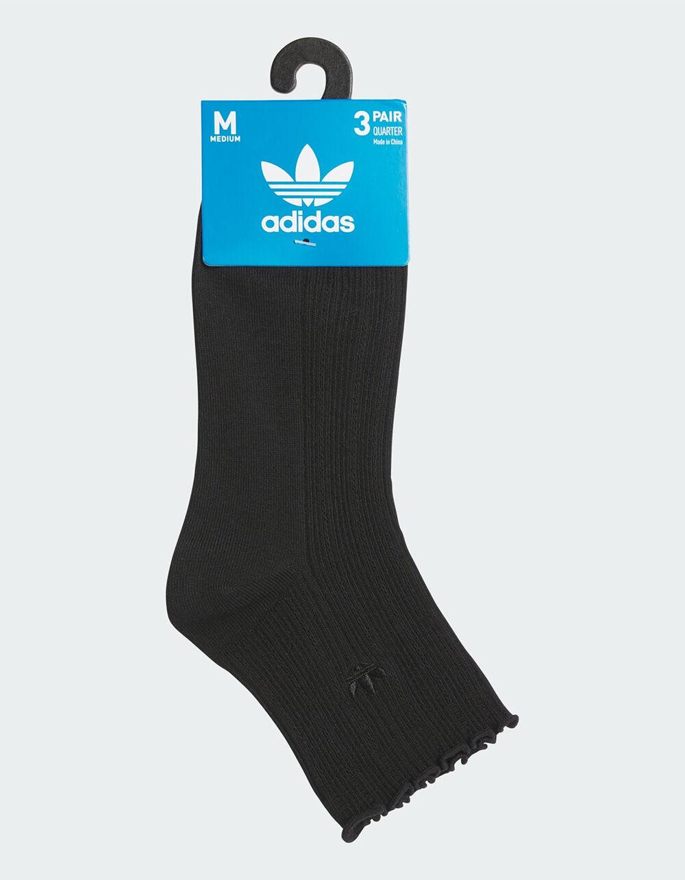 ADIDAS Originals U Ori Ruffle 3 Pack Womens Quarter Socks - BLK/BLK Product Image