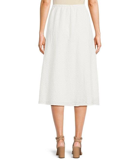 Sadie & Sage Eyelet Drawstring Waist Midi Skirt Product Image