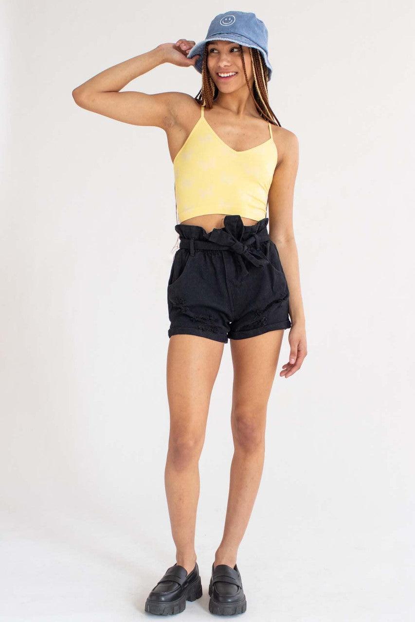 Yellow Butterfly Seamless Crop Cami Product Image