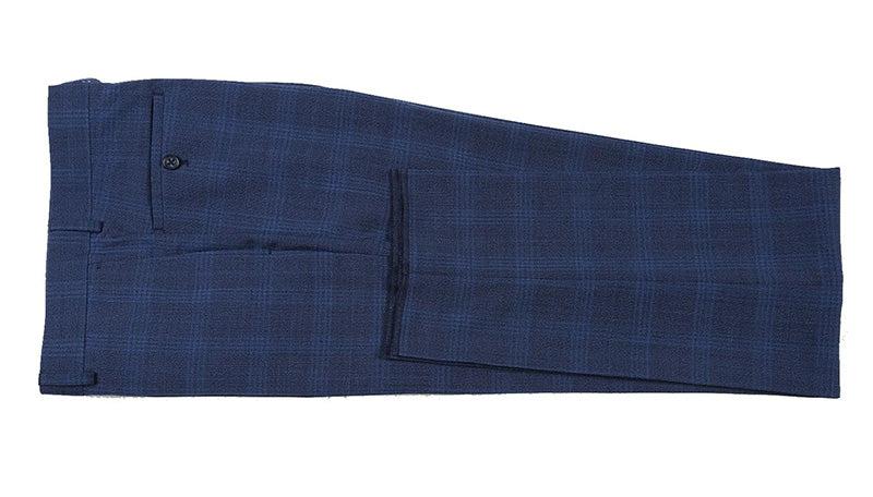 English Laundry 2-Piece Blue Plaid Wool Blend Slim Fit Dress Suit Product Image