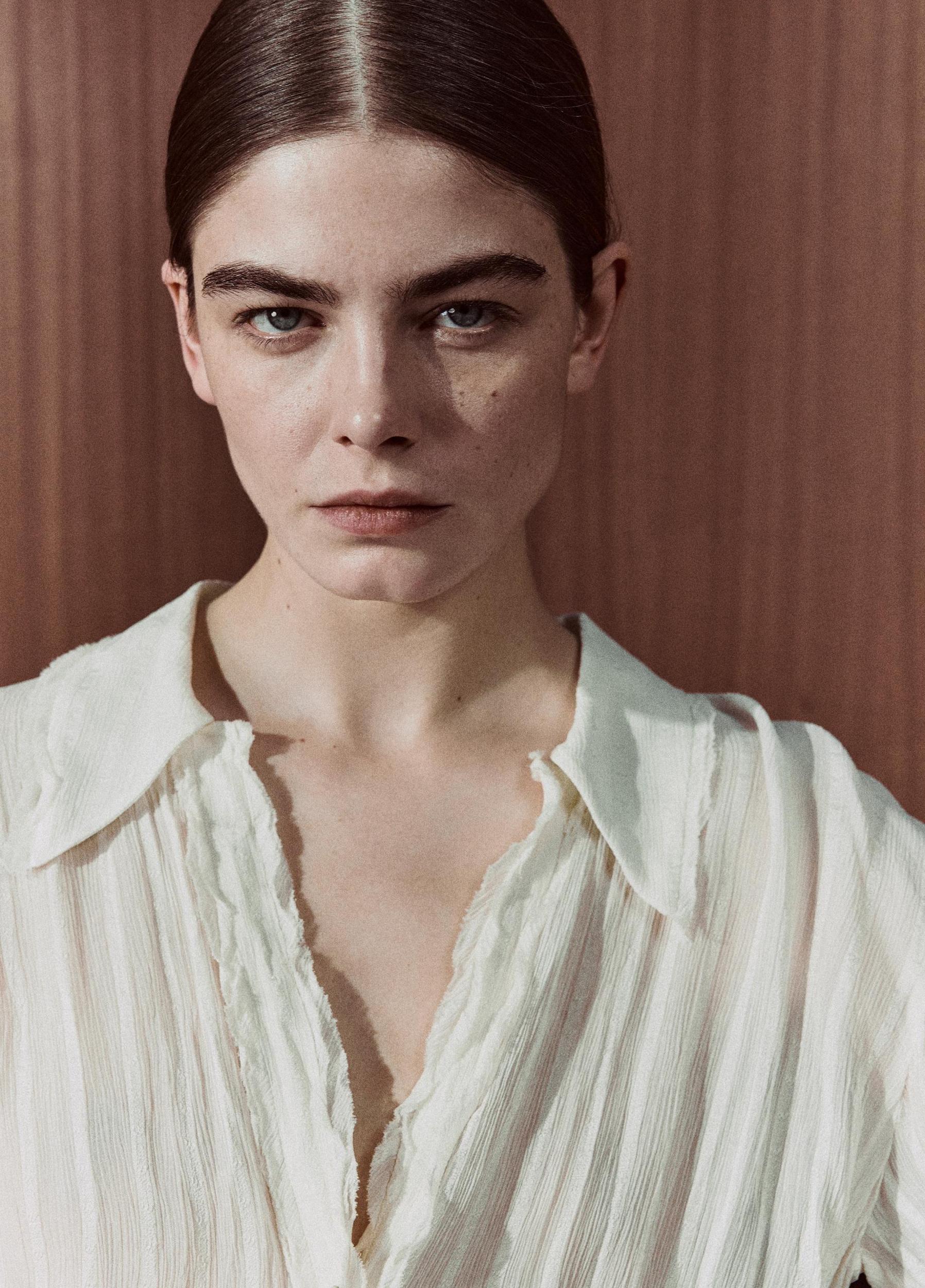 Crushed Stripe Button-Front Shirt Product Image