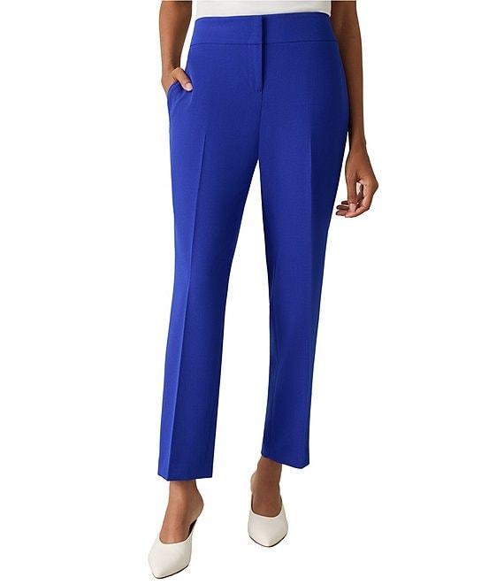 Kasper Solid Crepe Slim Pants Product Image