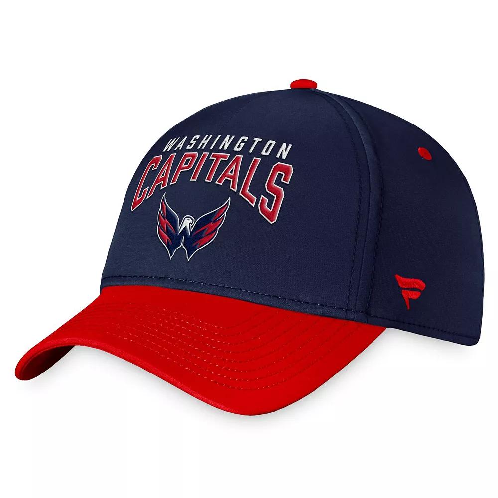 Men's Fanatics Branded Navy/Red Washington Capitals Fundamental 2-Tone Flex Hat, Size: Small/Medium, Blue Product Image