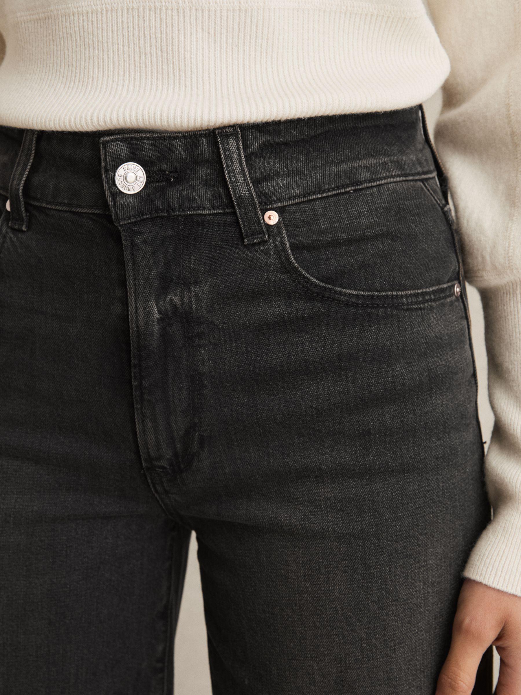 Paige Wide-Leg Cropped Jeans in Black Product Image