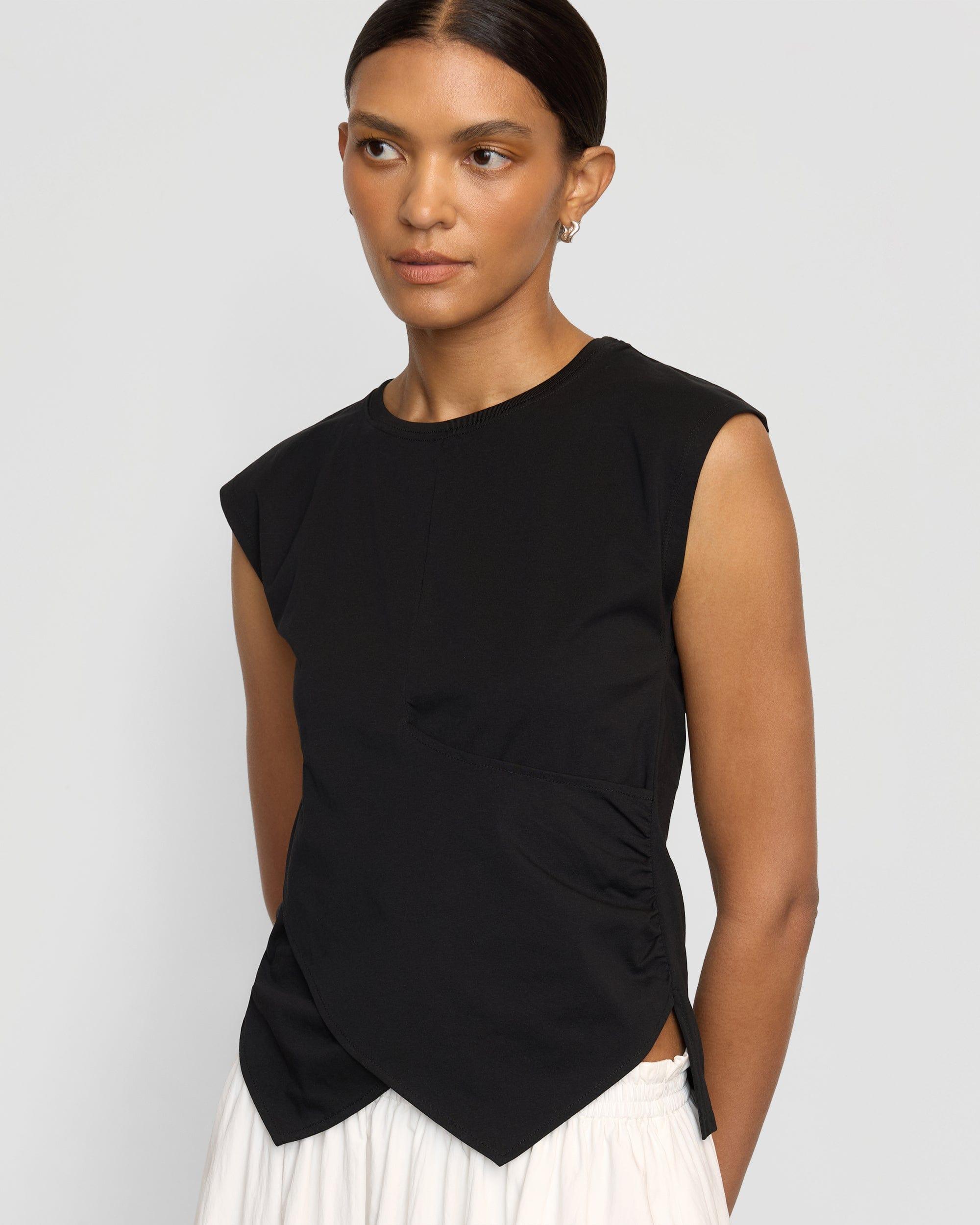 Janelle Front-Wrap Jersey Tee Product Image