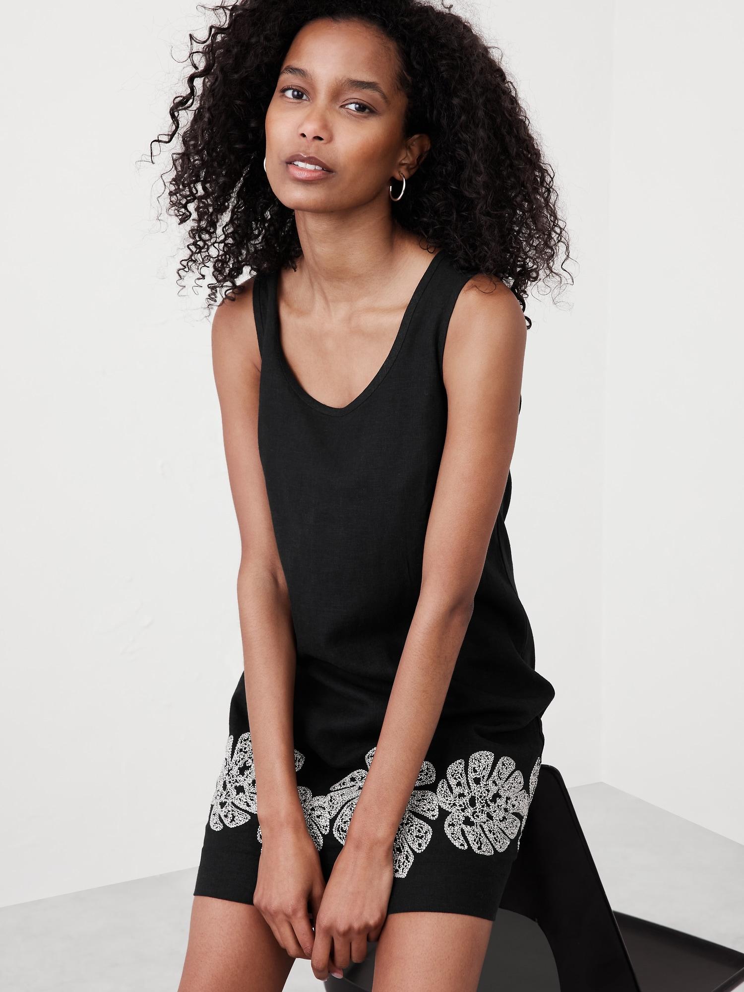 Embroidered Scoop-Neck Mini Dress Product Image