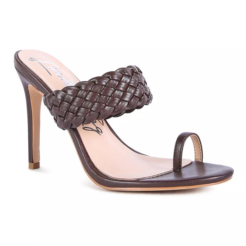 London Rag High Perks Woven Strap Women's Toe Ring Sandals, Size: 6.5, Latte Product Image