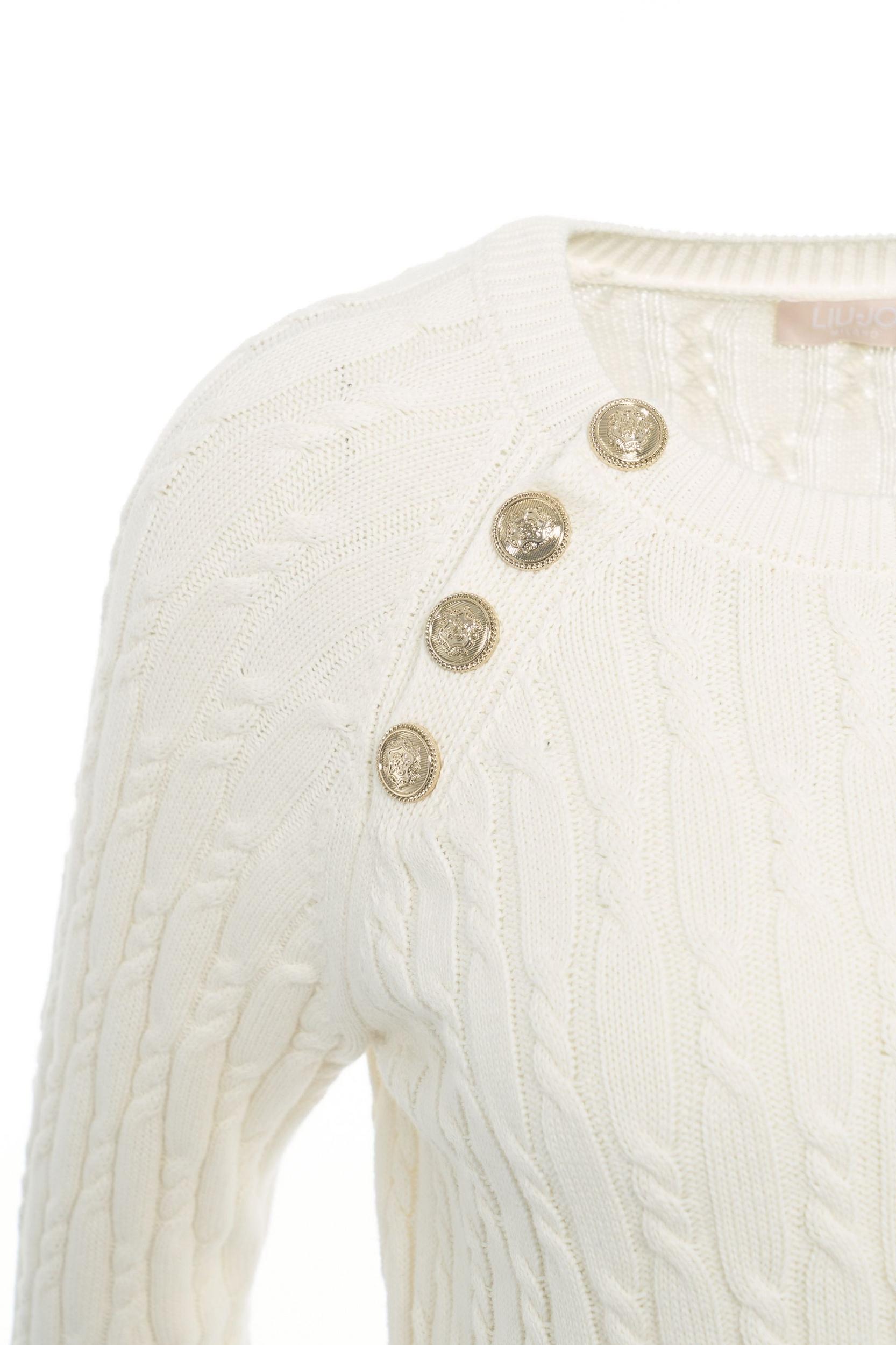 Cable knit sweater with logo embroidery Product Image