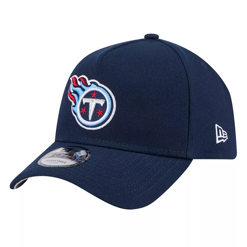 Men's New Era  Navy Tennessee Titans A-Frame 9FORTY Adjustable Hat, Blue Product Image
