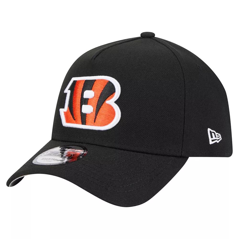 Men's New Era Black Cincinnati Bengals A-Frame 9FORTY Adjustable Hat Product Image