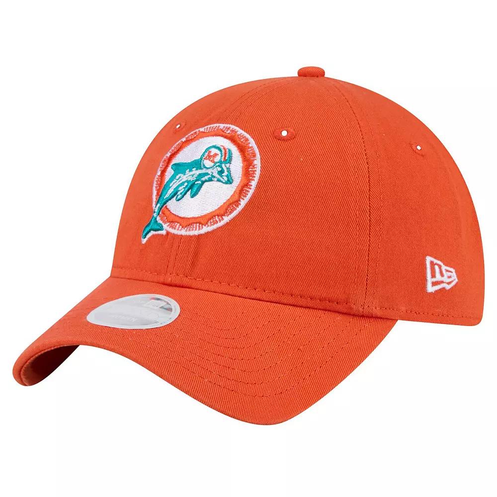 Women's New Era Orange Miami Dolphins Throwback Main Core Classic 2.0 9TWENTY Adjustable Hat Product Image