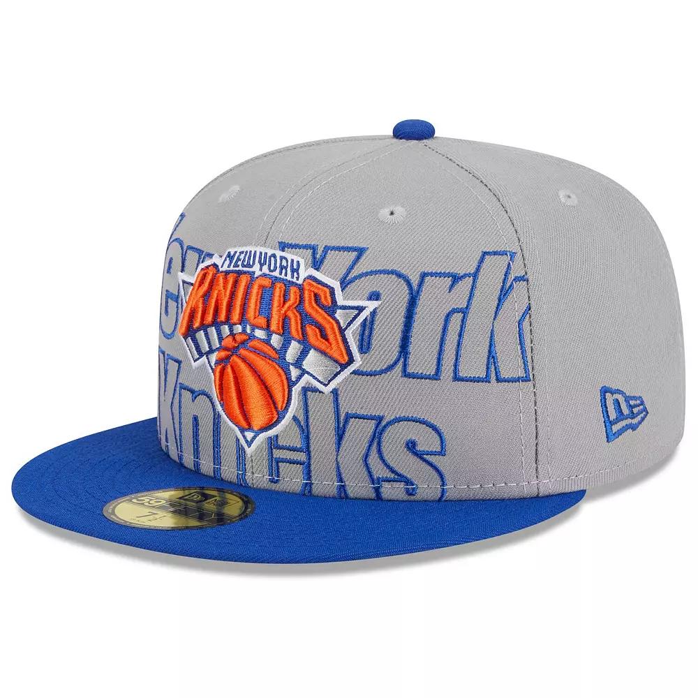 Men's New Era  Gray/Blue New York Knicks 2023 NBA Draft Two-Tone 59FIFTY Fitted Hat, Size: 7, Grey Product Image