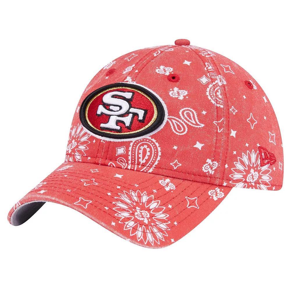 Women's New Era Scarlet San Francisco 49ers Paisley 9TWENTY Adjustable Hat, Red Product Image