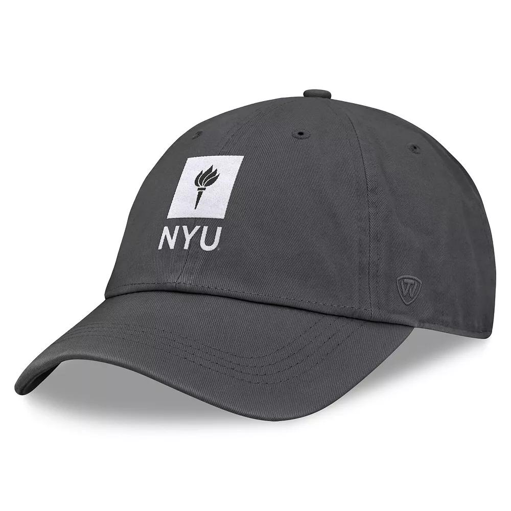 Men's Top of the World Heather Charcoal NYU Violets Team Logo Washed Adjustable Hat, Nc2 Charco Product Image