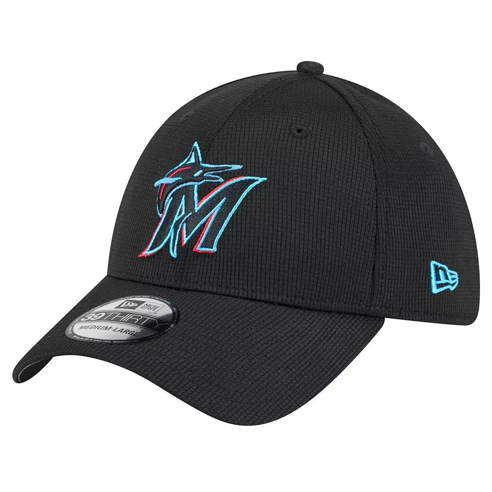 Men's New Era Black Miami Marlins Active Pivot 39THIRTY Flex Hat,  Product Image