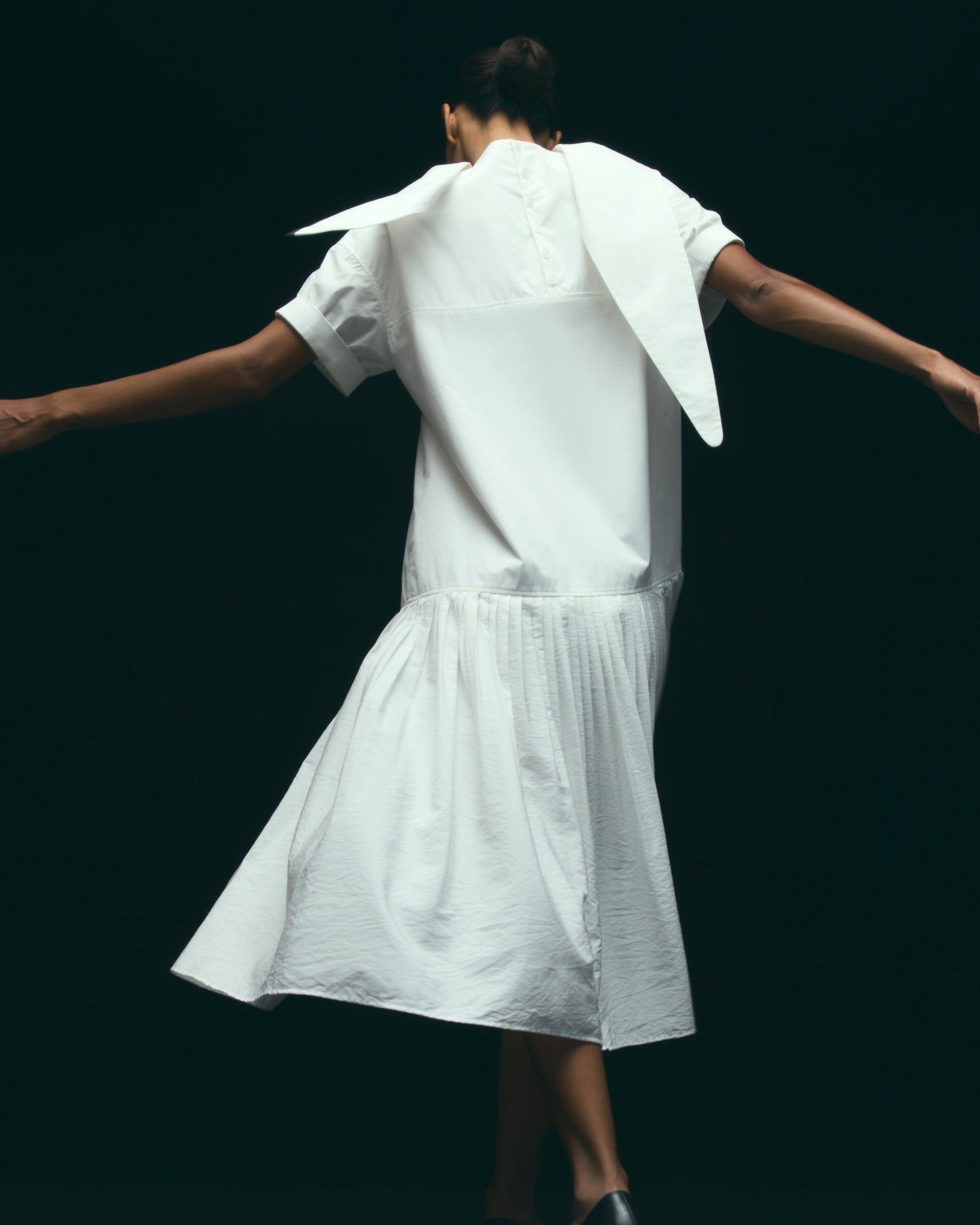 Babba Shirred Scarf-Neck Dress Product Image