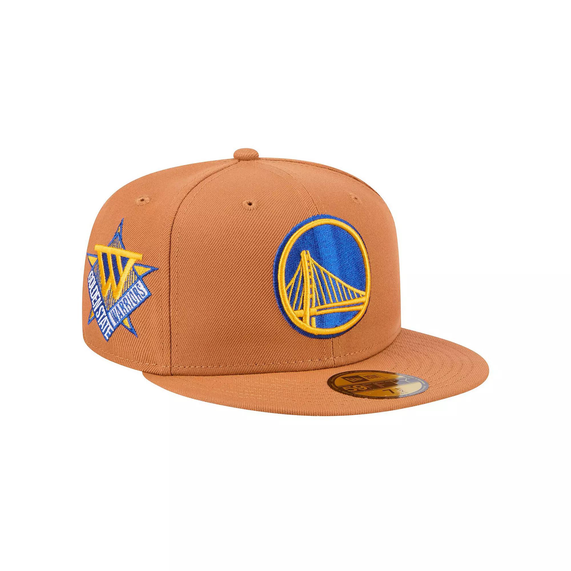 Men's New Era Tan Golden State Warriors Color Pack 59FIFTY Fitted Hat,  Product Image
