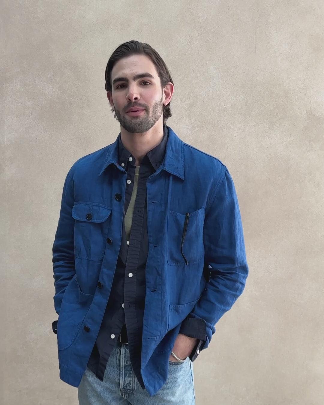 Garment Dyed Work Jacket in Linen Product Image