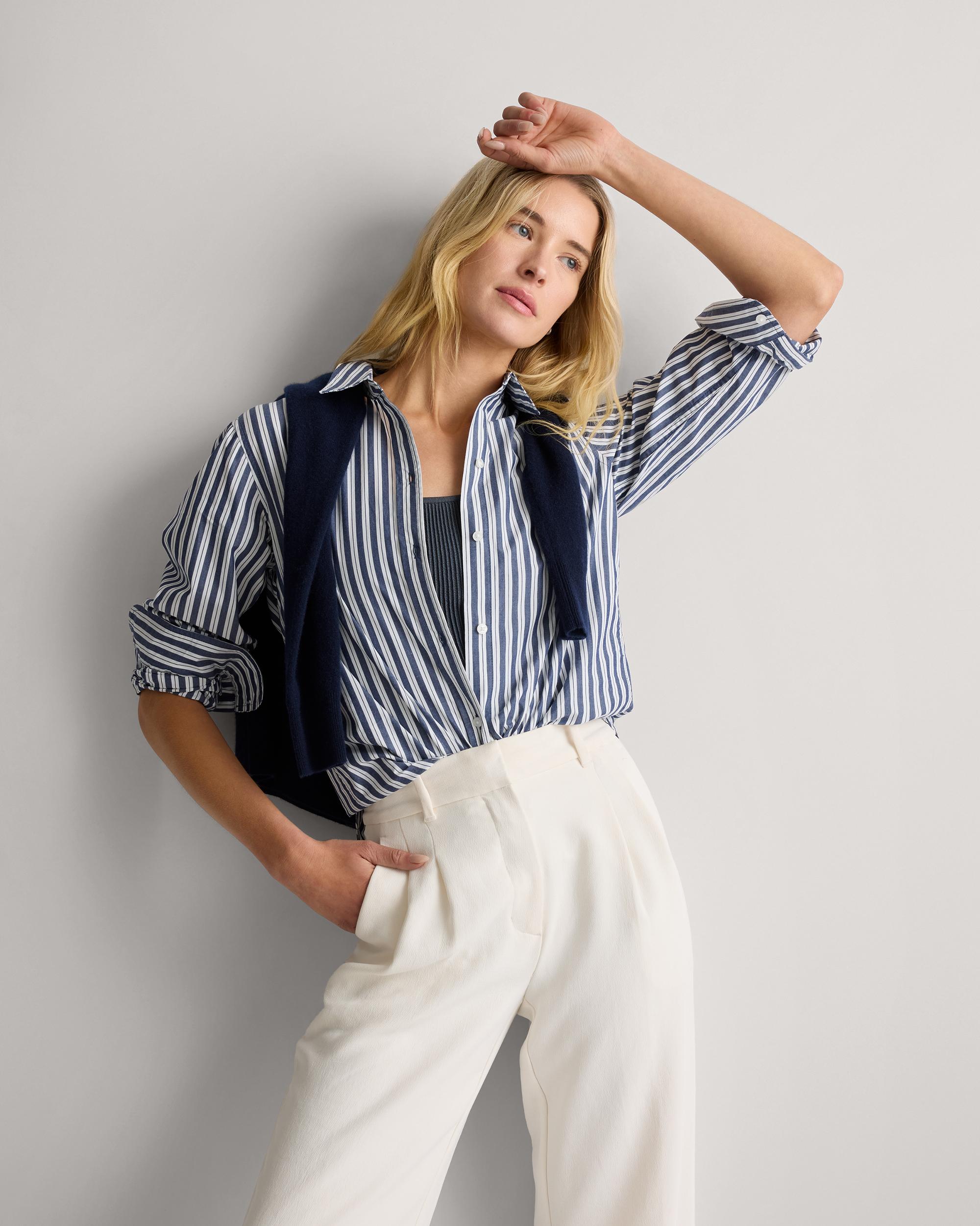 Quince | Women's Poplin Long Sleeve Shirt Organic Cotton Product Image