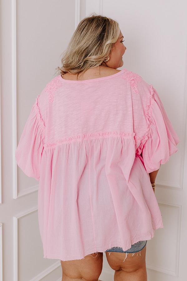 Serenity Song Babydoll Top In Pink Curves Product Image