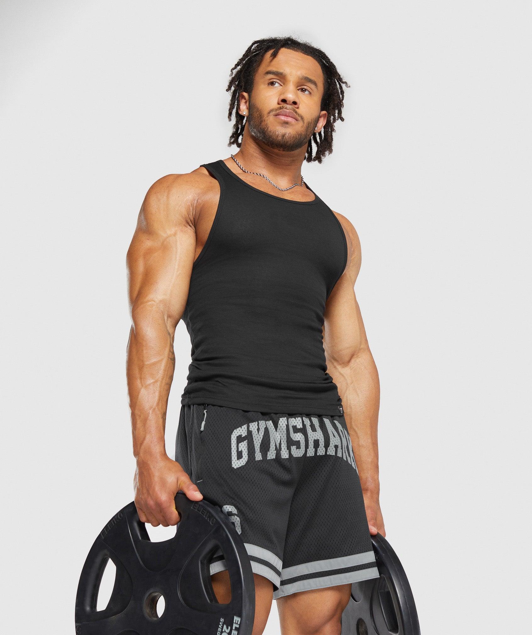 Gymshark Campus Mesh Shorts - Black Male Product Image