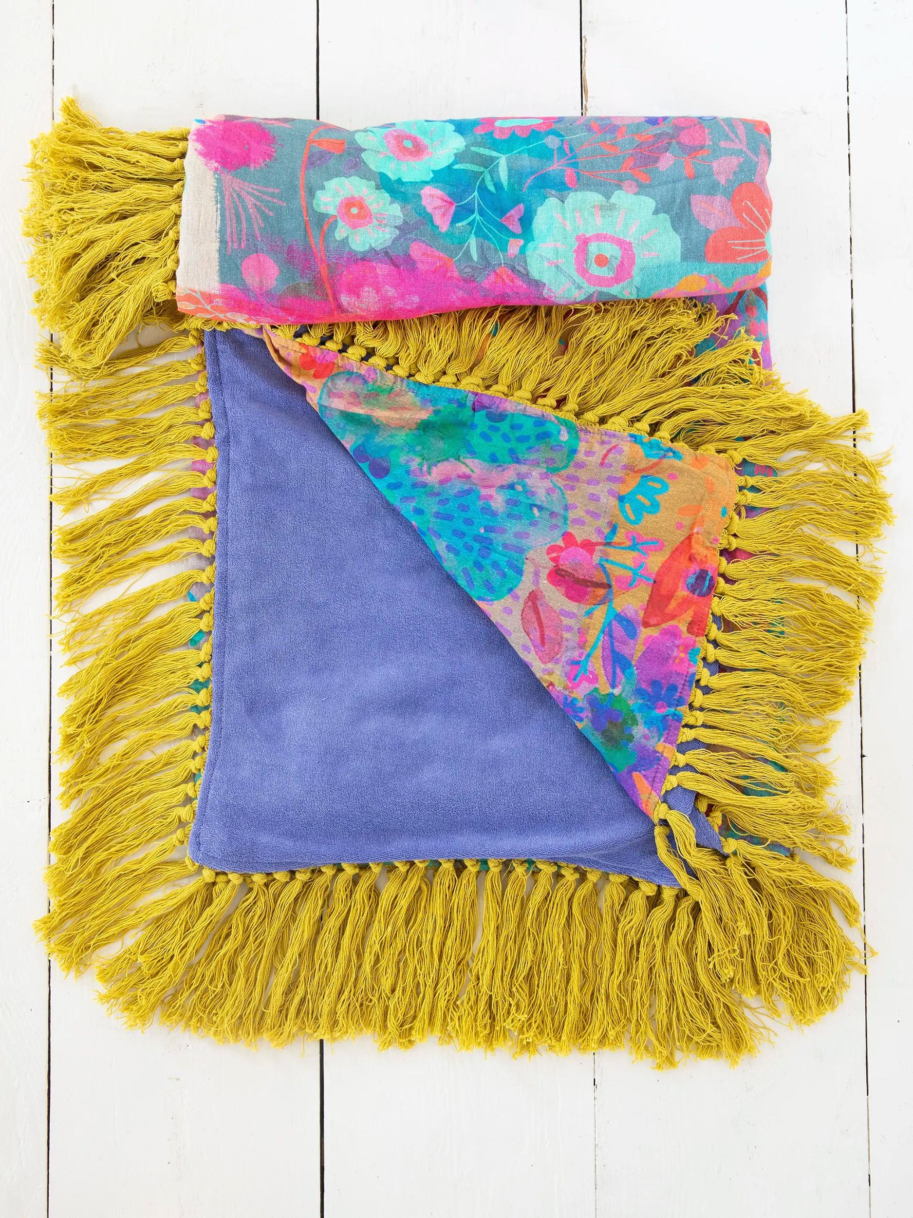 XL Shabana Beach Towel - Pink Watercolor Patchwork Product Image