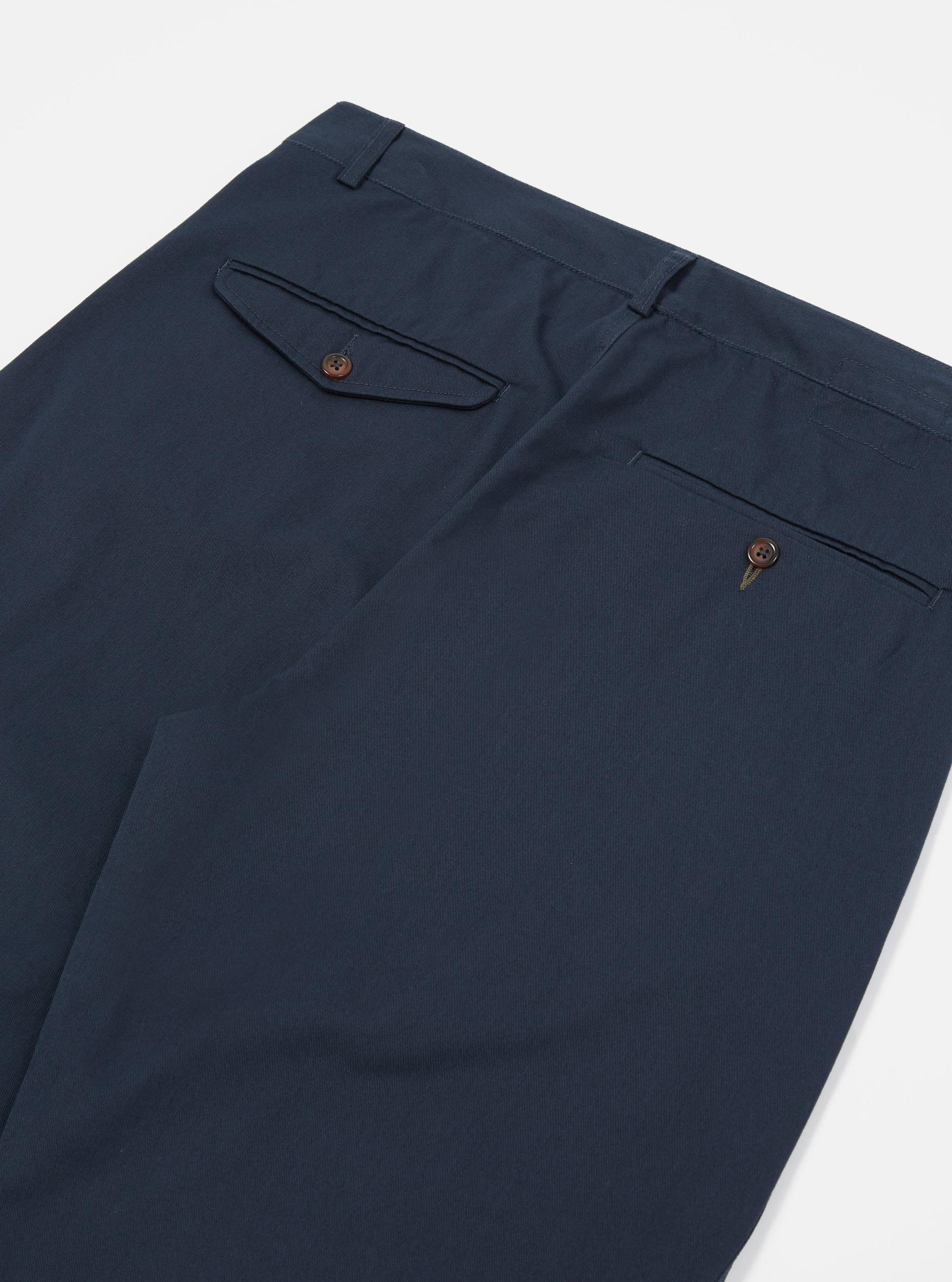 Navy Twill Curved Pant Product Image