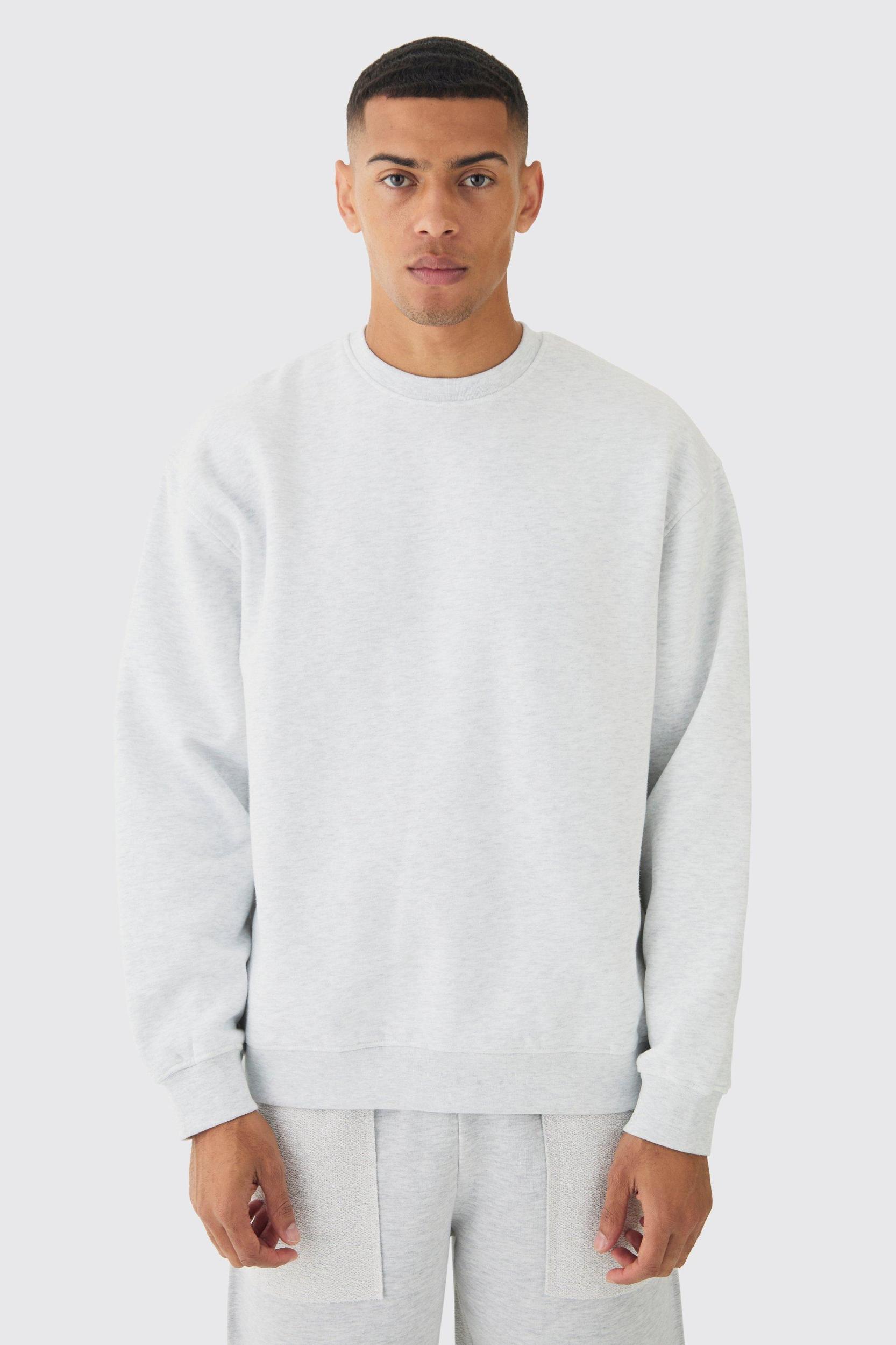 330GSM Basic Oversized Crew Neck Sweatshirt | boohooMAN USA Product Image