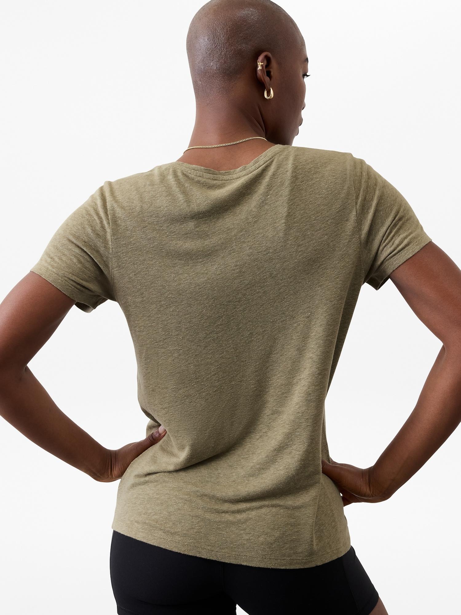 Getaway Linen Blend V-Neck Tee Product Image
