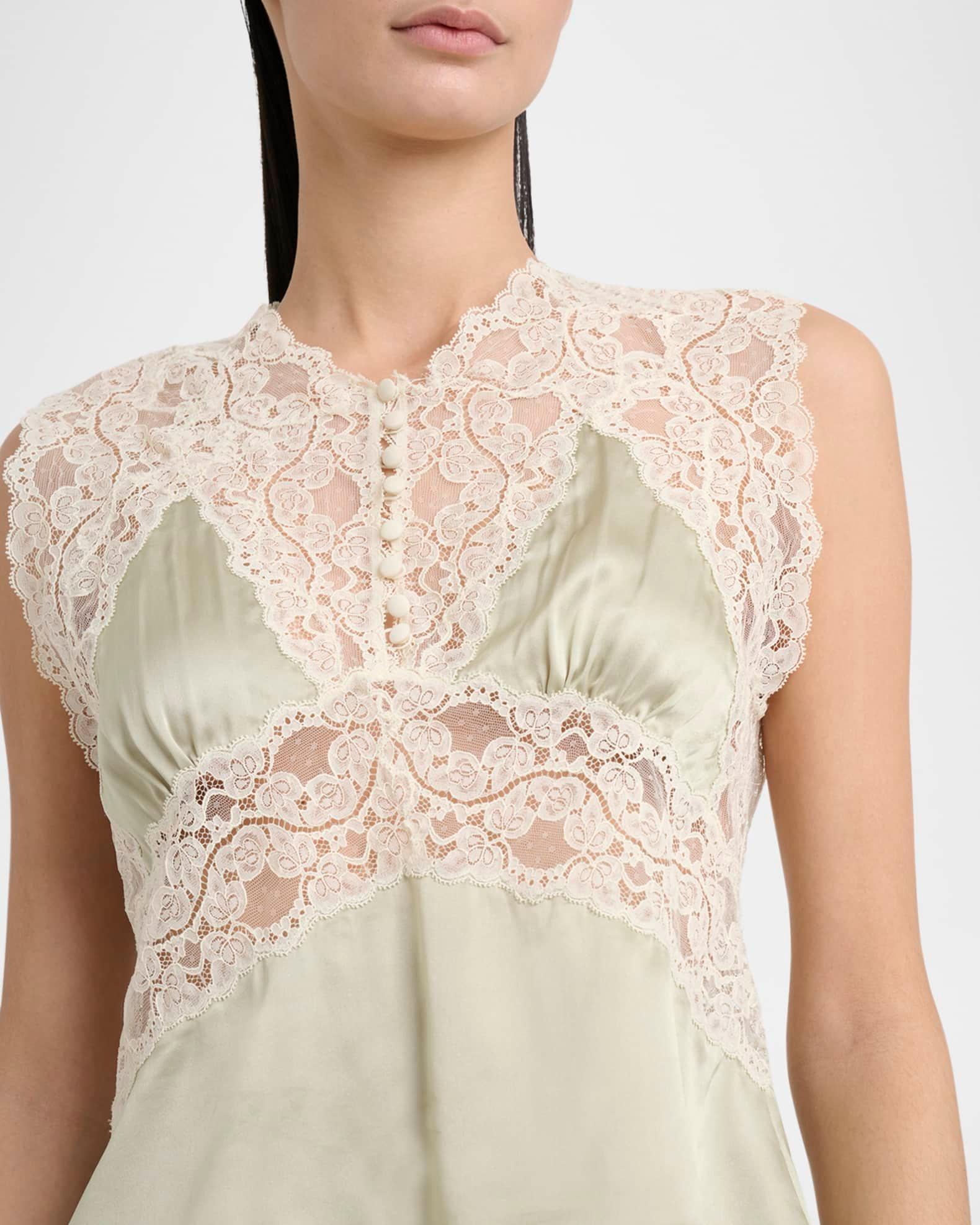 Lace Silk Sleeveless Top Product Image