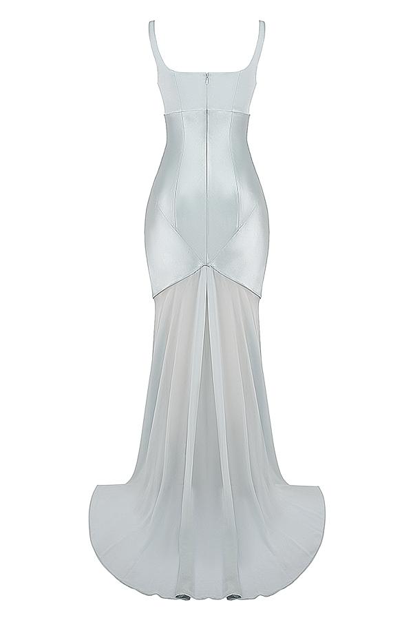 Vittoria  pistachio chiffon floor length gown Product Image