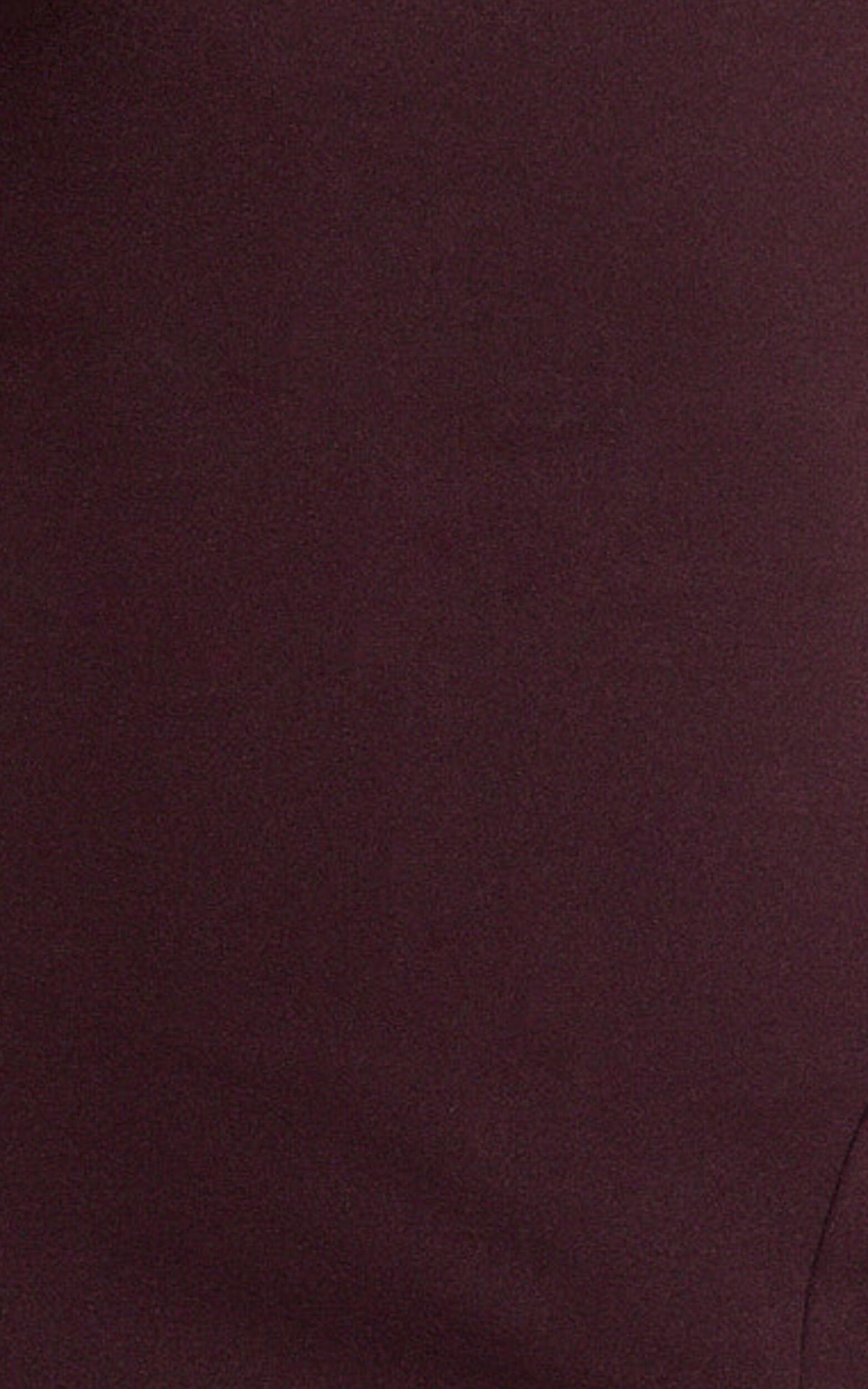 Raya Maxi Dress - Deep V Neck Low Back Bodycon Dress in Wine Product Image