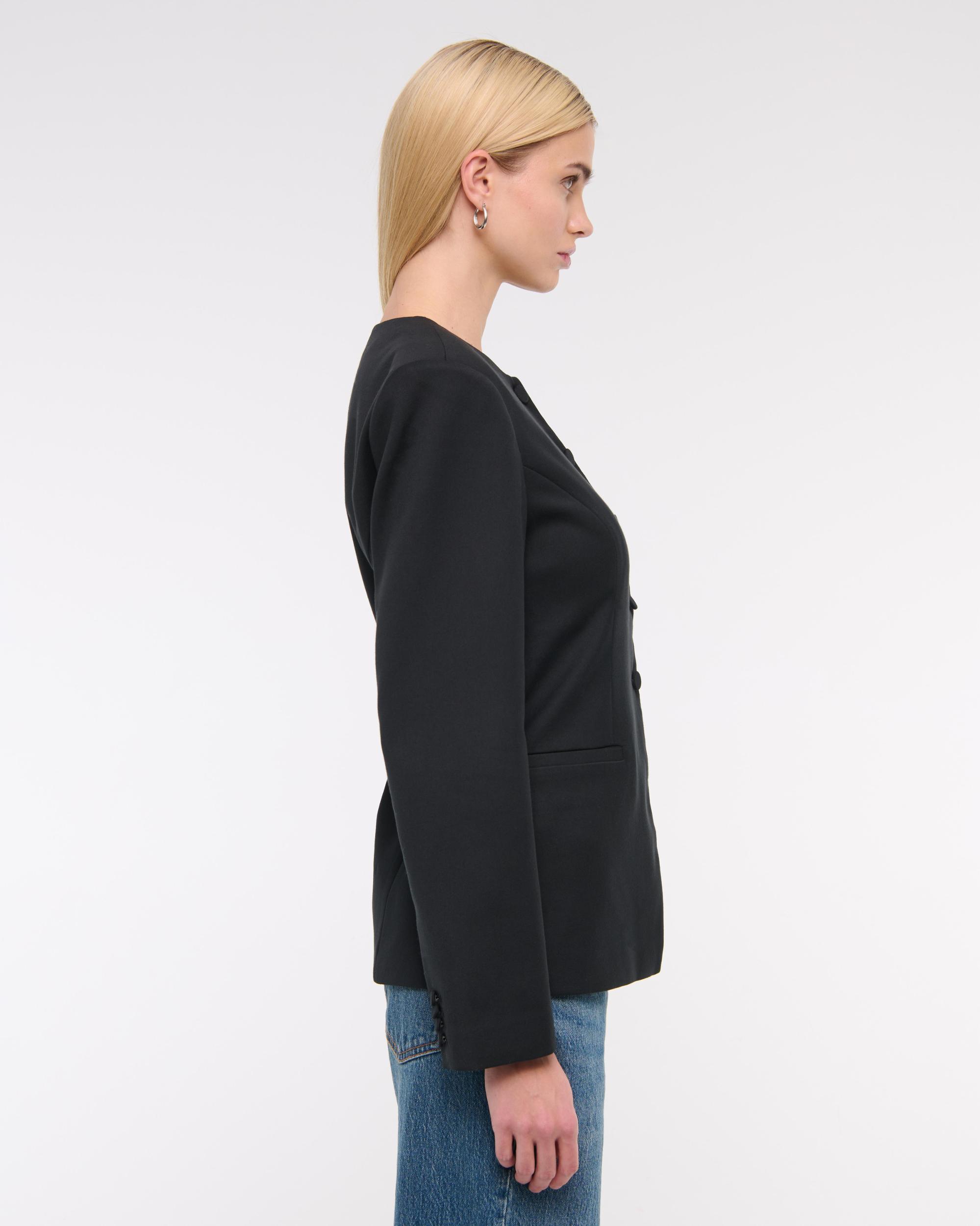 Collarless Suiting Blazer Product Image