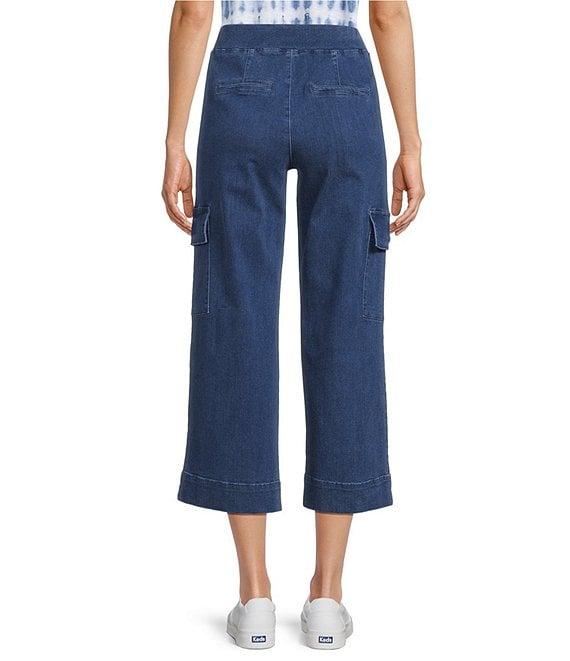 Intro Petite Size Pheobe Freedom Denim Pull-On Capri Cargo Pants Product Image