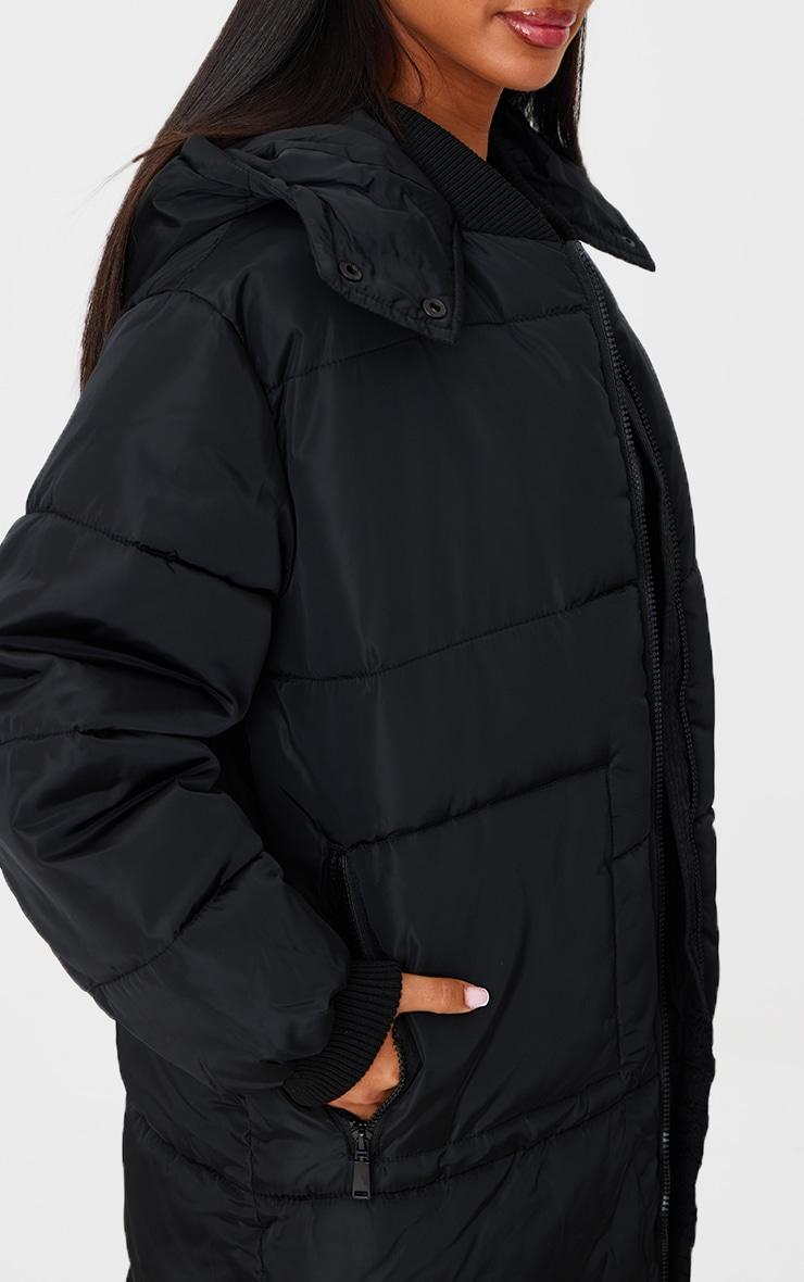 Petite Black Longline Puffer Coat Product Image