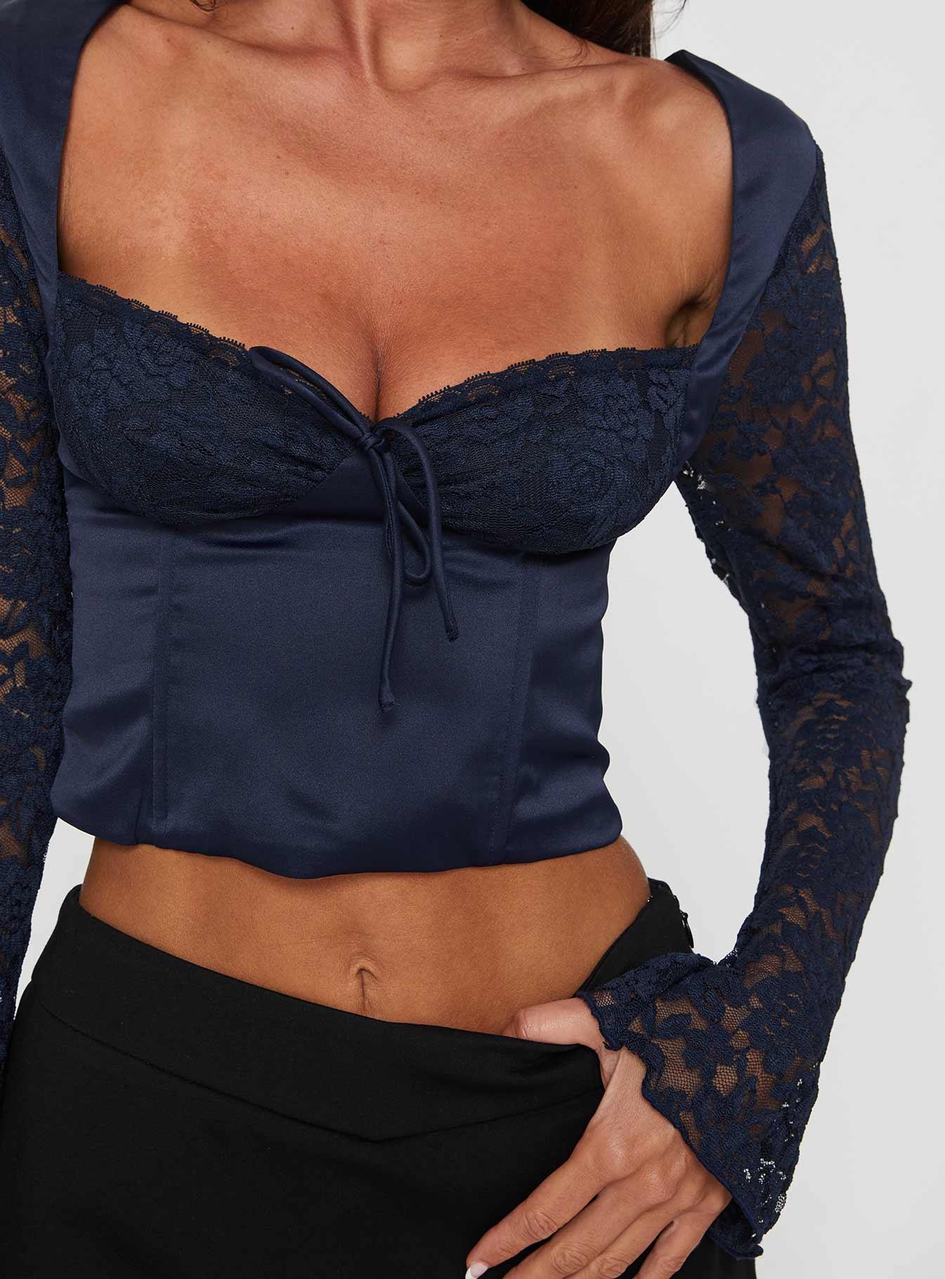 Markwell Long Sleeve Top Navy Product Image