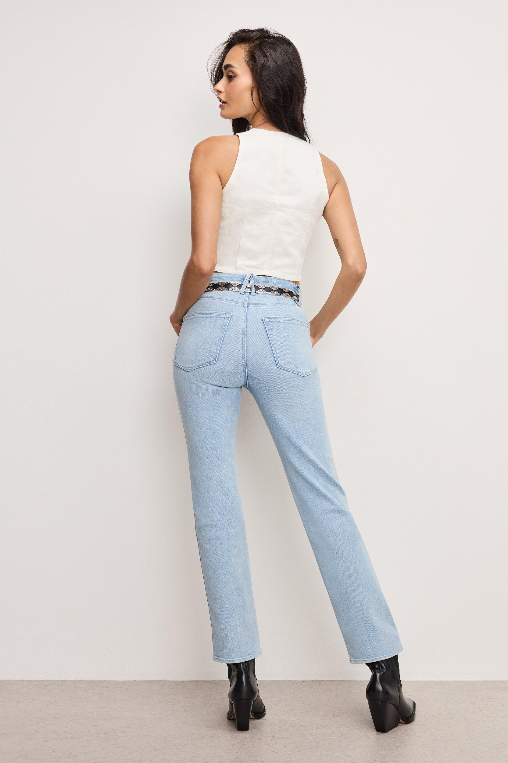 GOOD CURVE STRAIGHT COMPRESSION JEANS | INDIGO949 Product Image