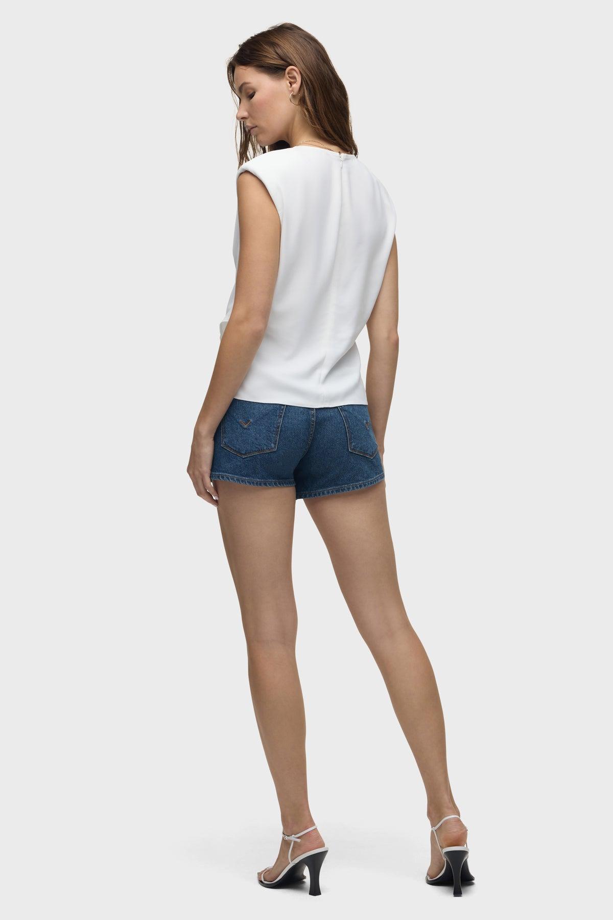 Shoulder Padded Wrap Sleeveless Tee Female Product Image