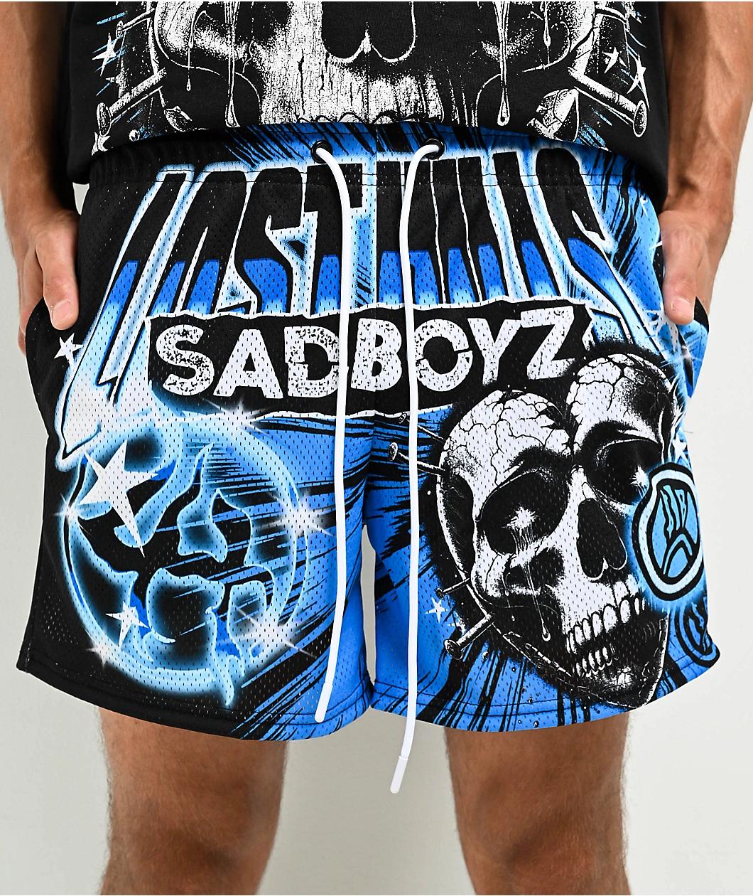 $AD BOYZ by Junior H X Lost Hills Nails Black Mesh Shorts Product Image