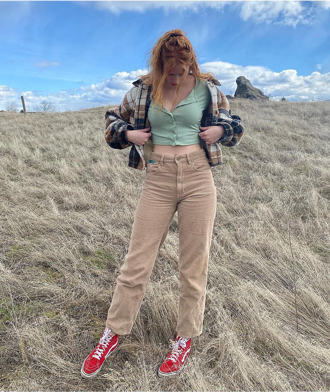 Empyre Tori 90s Khaki Corduroy Skate Pants Product Image