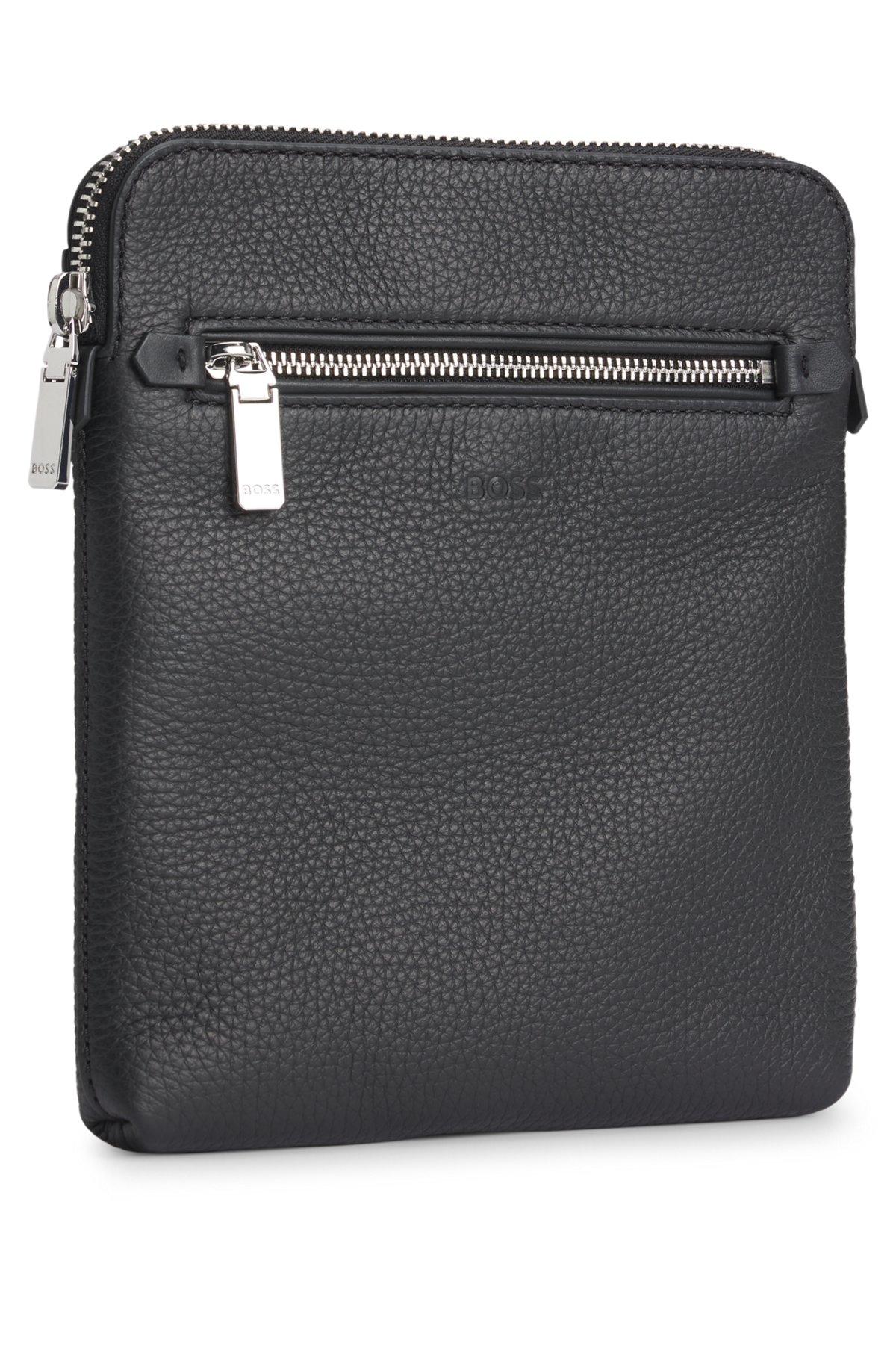 Embossed-logo envelope bag in Italian leather Product Image