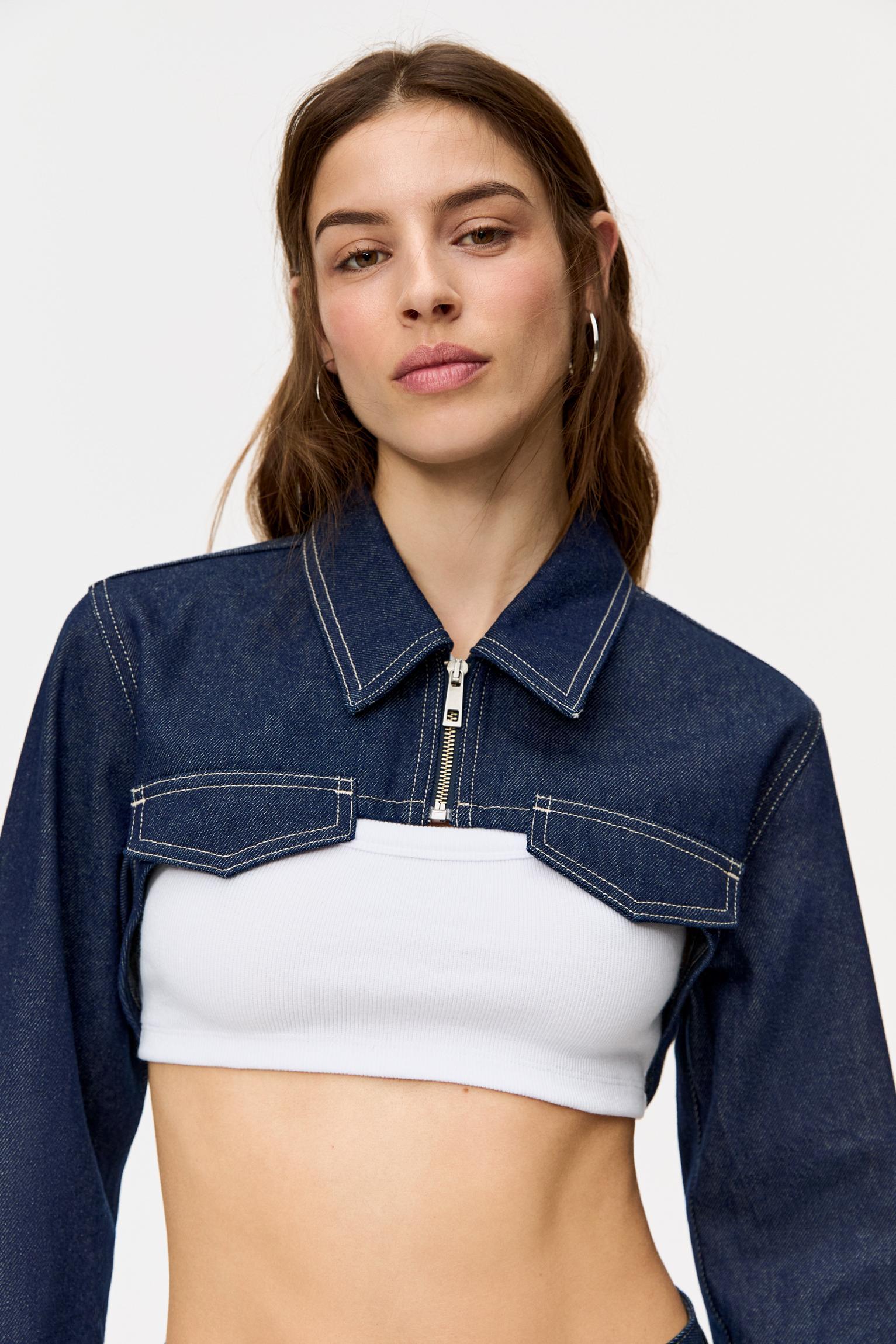 Super cropped denim jacket Product Image