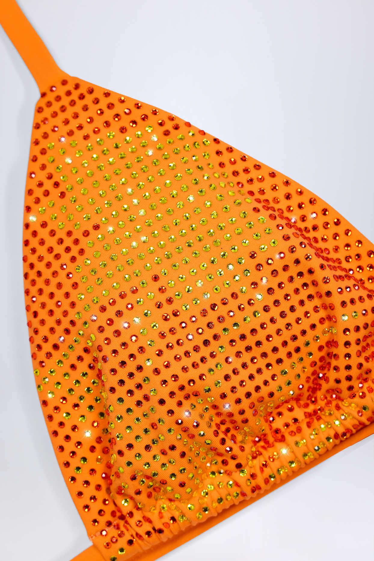 Triangle Bikini Top in Orange Tropical Print Product Image