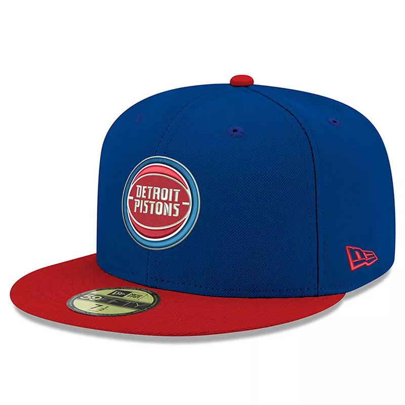 Men's New Era Blue Detroit Pistons Official Team Color 2Tone 59FIFTY Fitted Hat, Size: 6 7/8, Pis Blue Product Image
