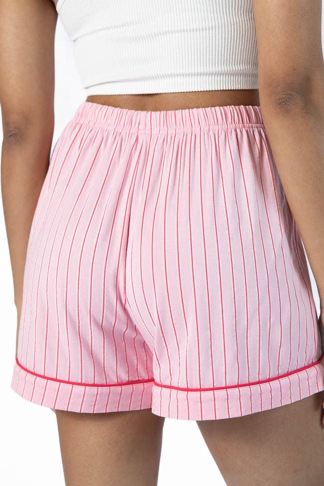 Good To Get Away Pink and Red Stripe Shorts FINAL SALE Product Image
