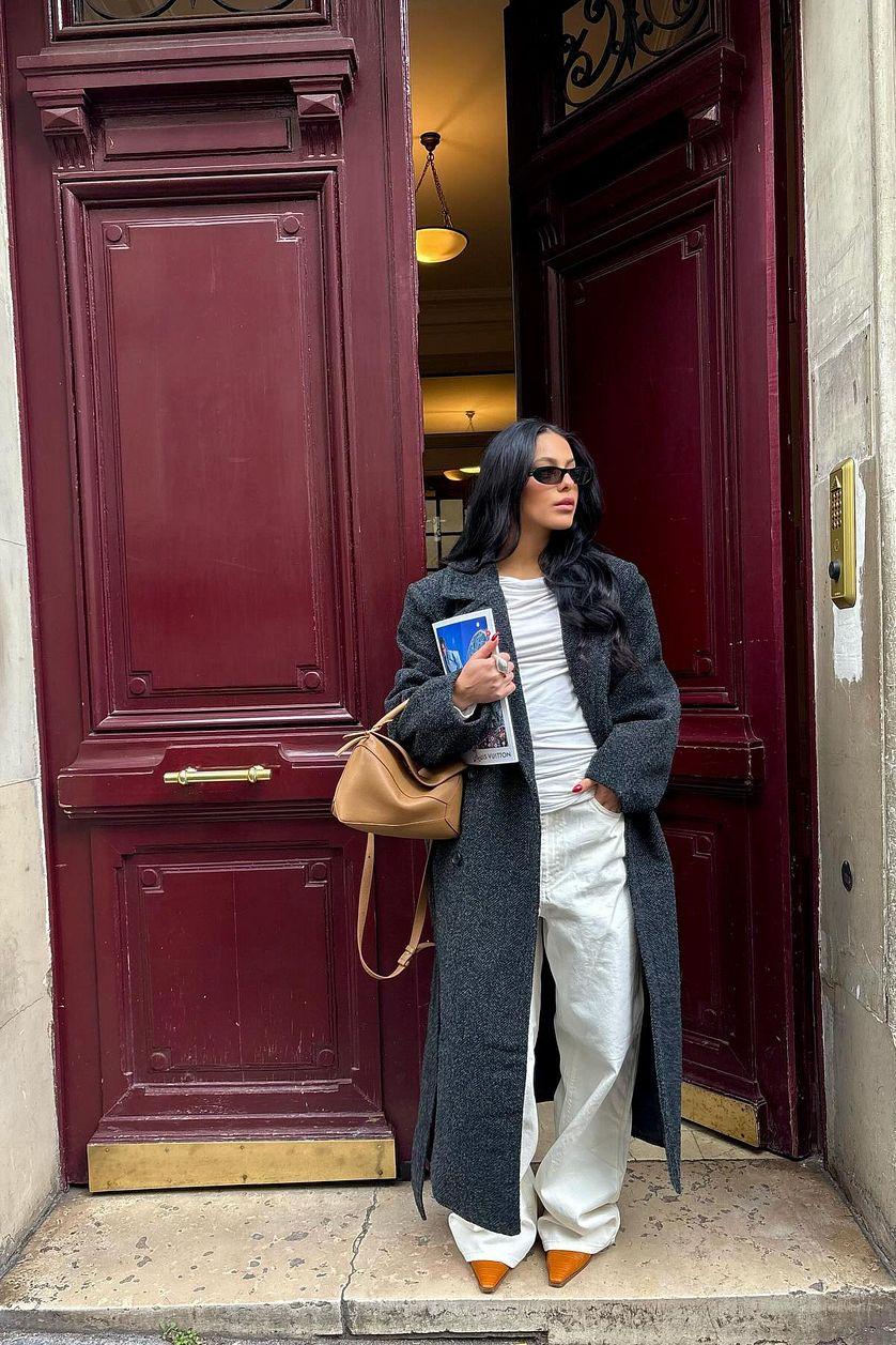 Herringbone Belted Coat Product Image