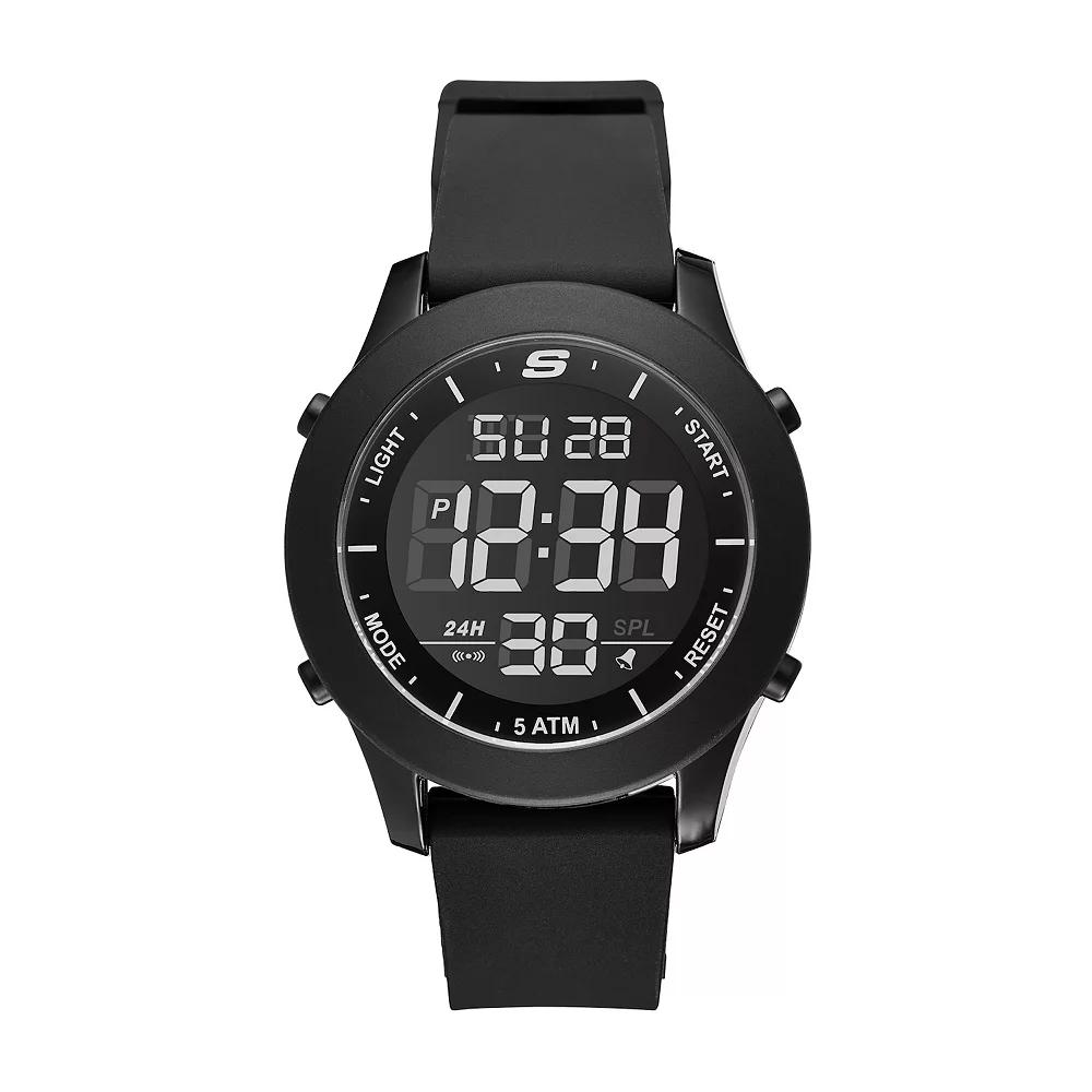 Skechers® Men's Rosencrans Digital Silicone Watch, Size: Large, Black Product Image