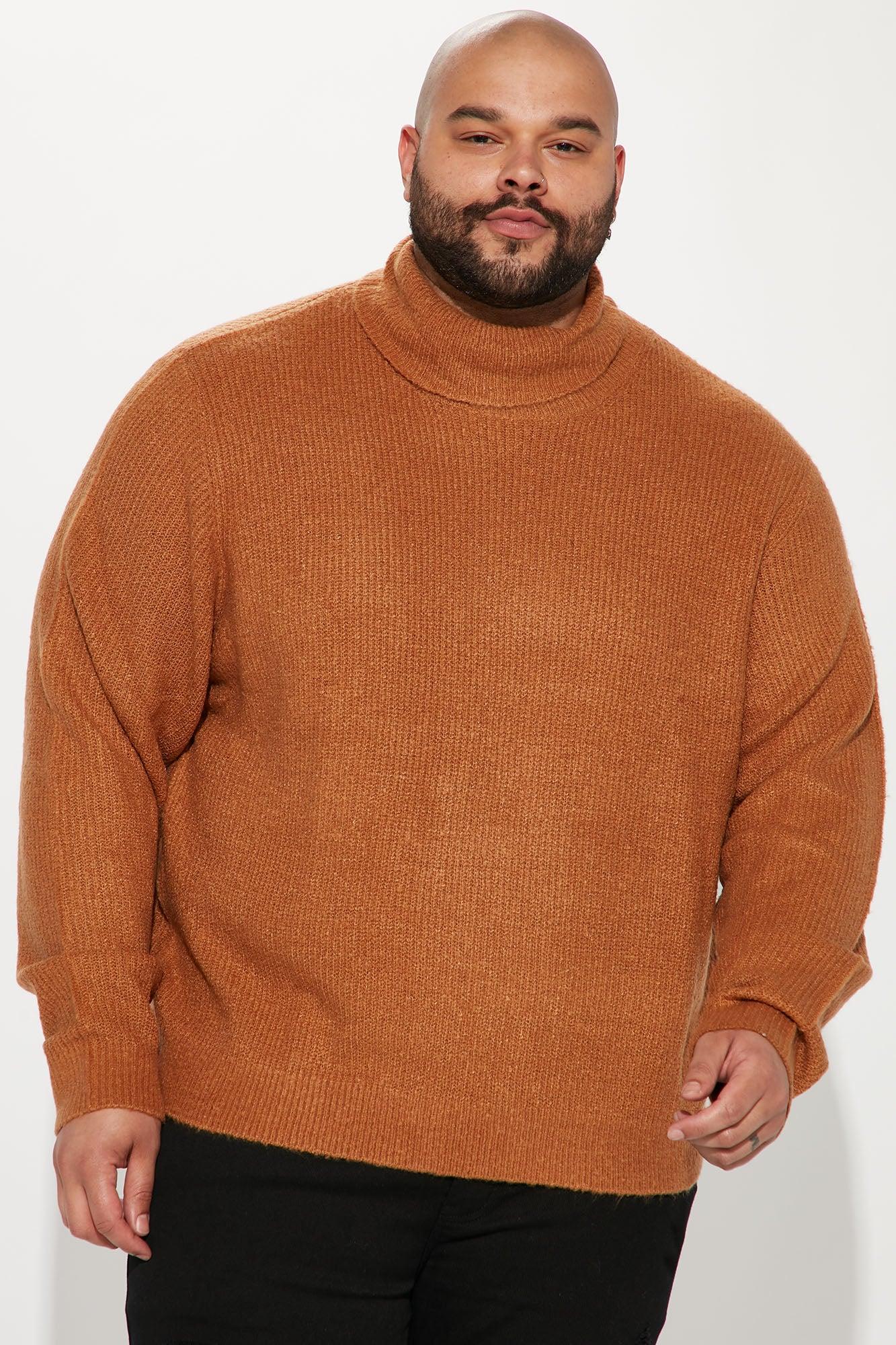 Simply Ribbed Cozy Turtleneck Sweater - Cognac Product Image