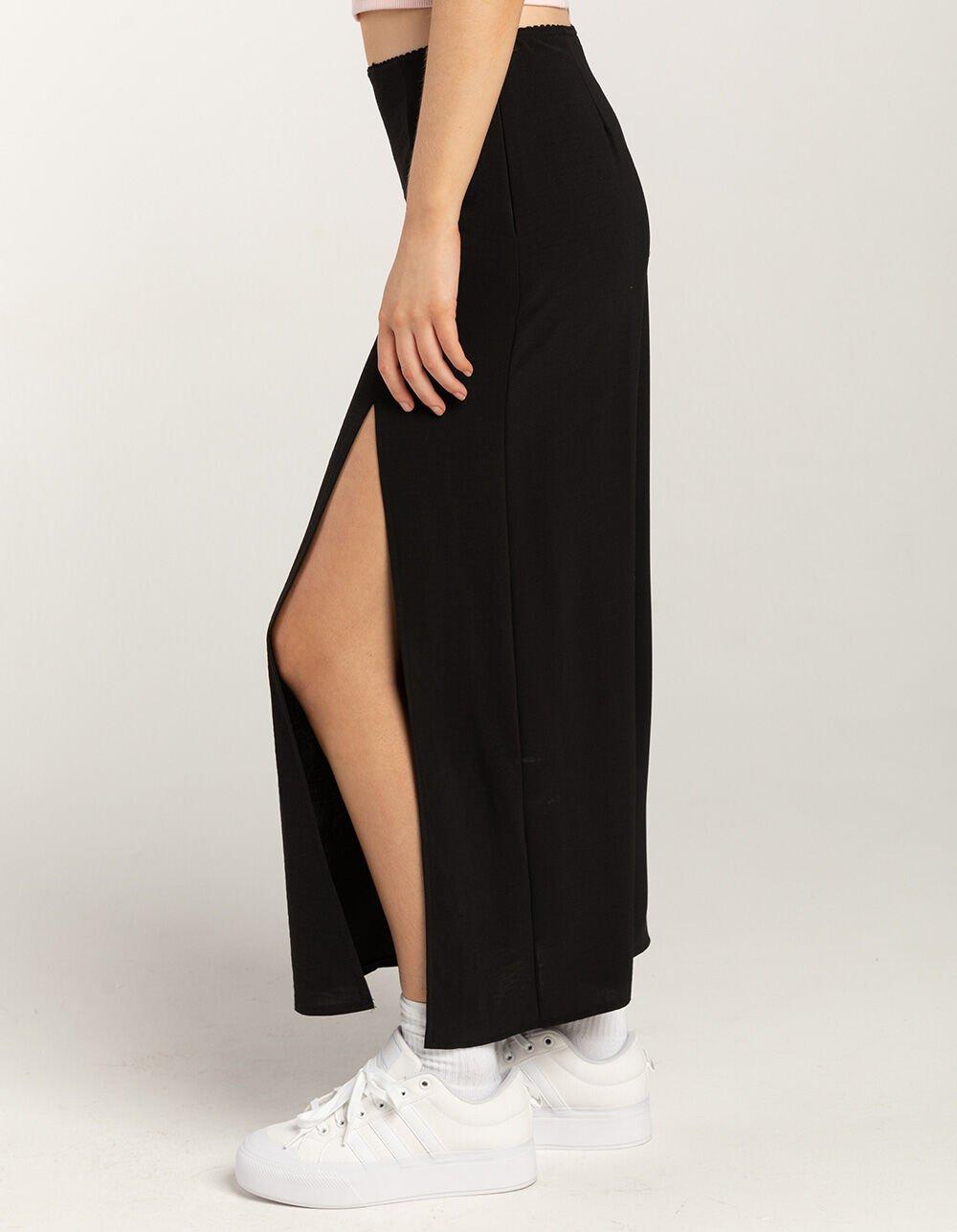 FULL TILT Low Rise Womens Maxi Skirt - BLACK Product Image