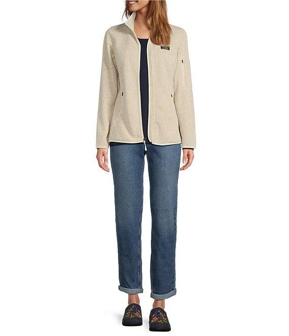 L.L.Bean Fleece Knit Stand Collar Long Sleeve Full Zip Sweater Jacket Product Image